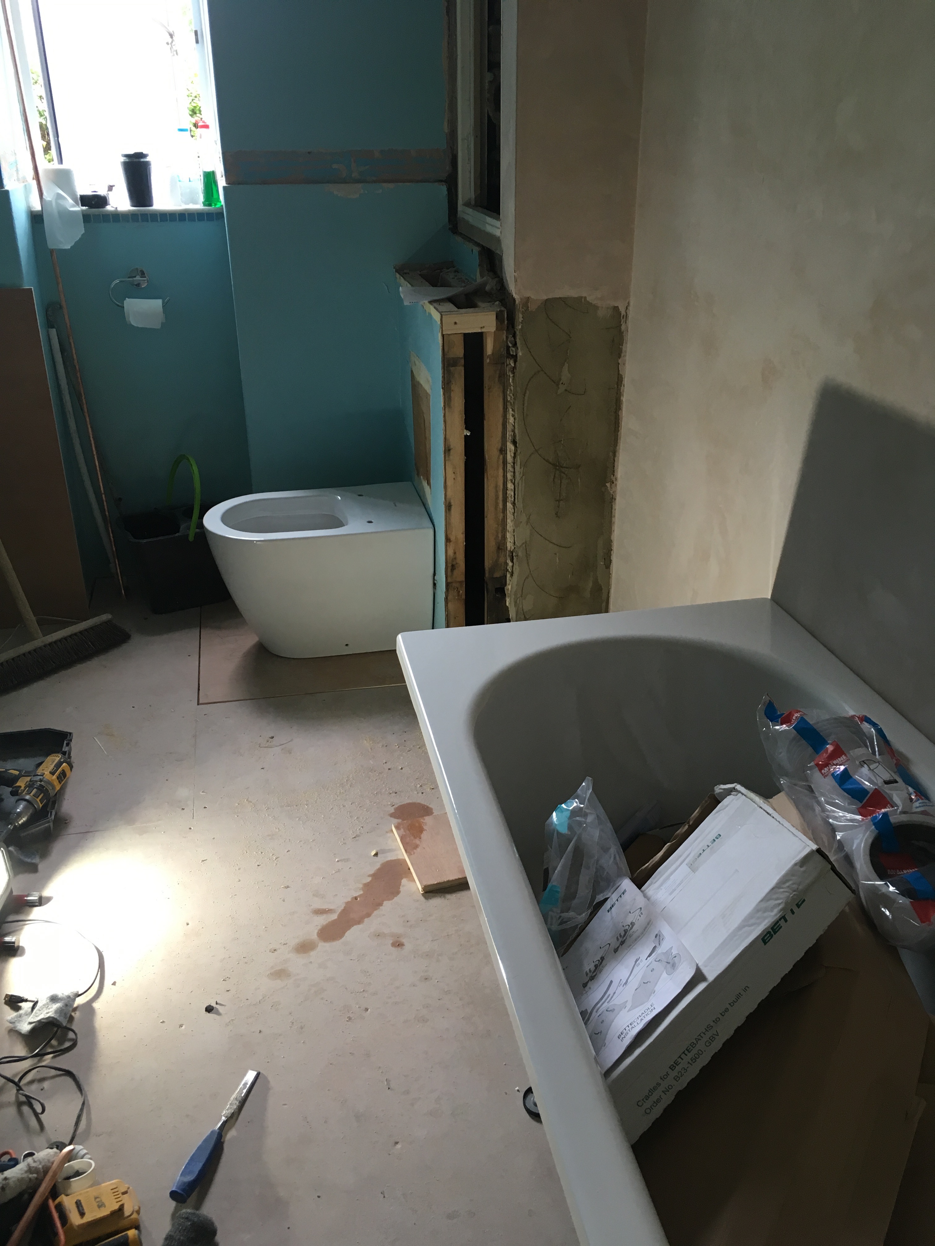 Ripped out bathroom