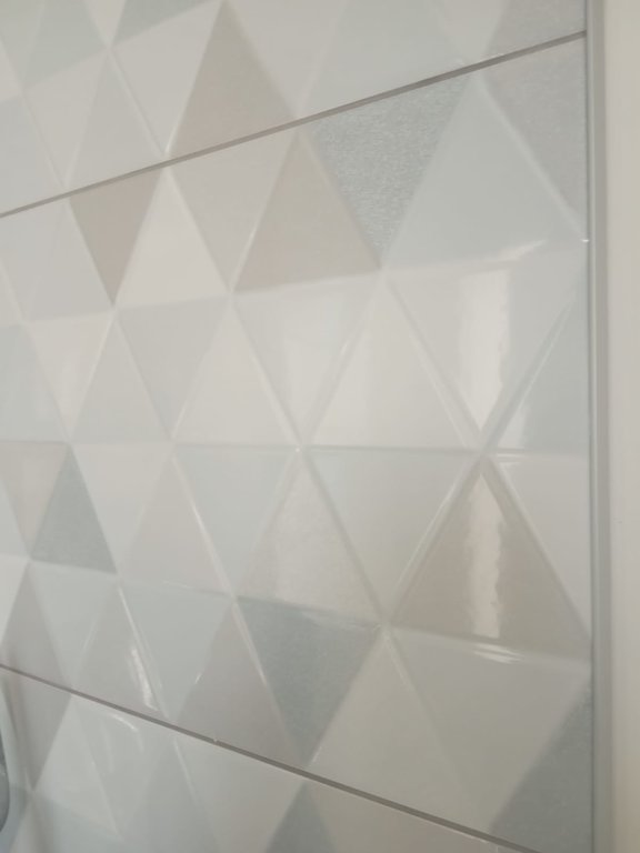 Graphic grey beige triangle tiles