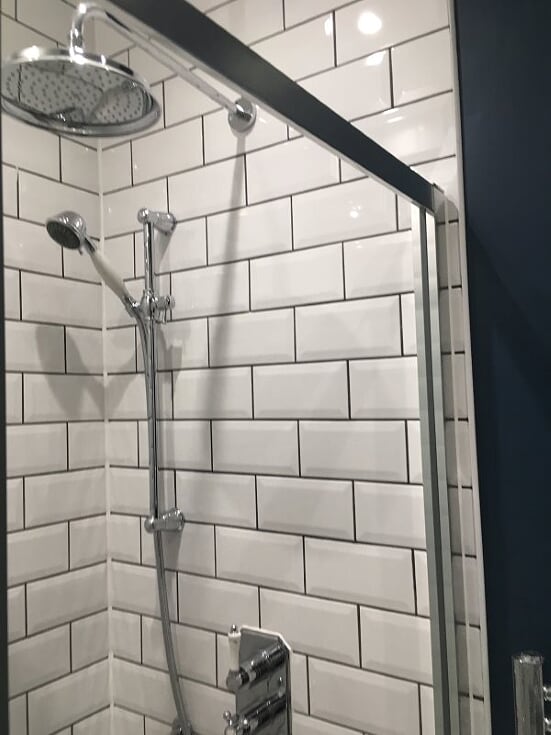 White bathroom ceramic tiles